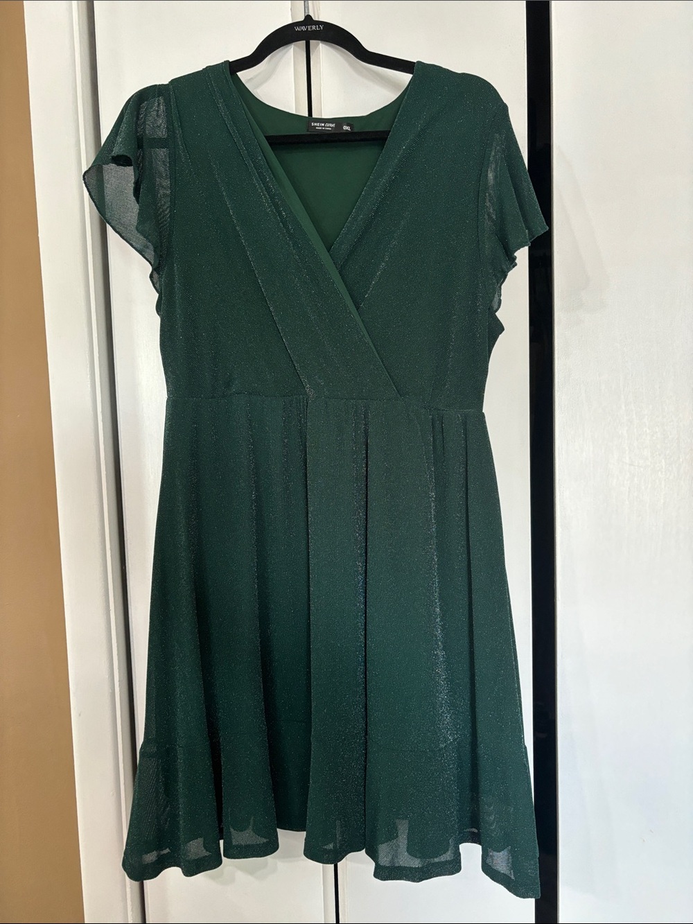 SHEIN curve Dark Green sparkly  Fit & Flare Dress